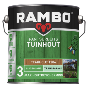 Rambo Pantserbeits Tuinhout zijdeglans transparant teakhout 2,5 liter