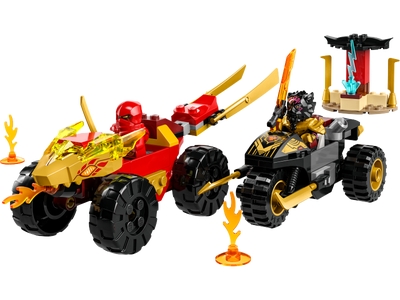 LEGO Kai en Ras' duel tussen auto en motor (71789)