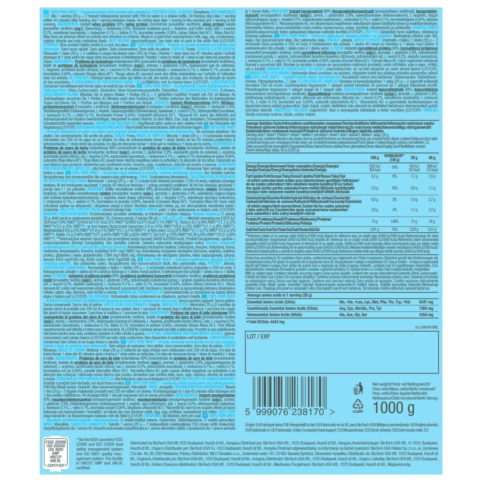 Biotech USA 100% Whey Pure 454 g
