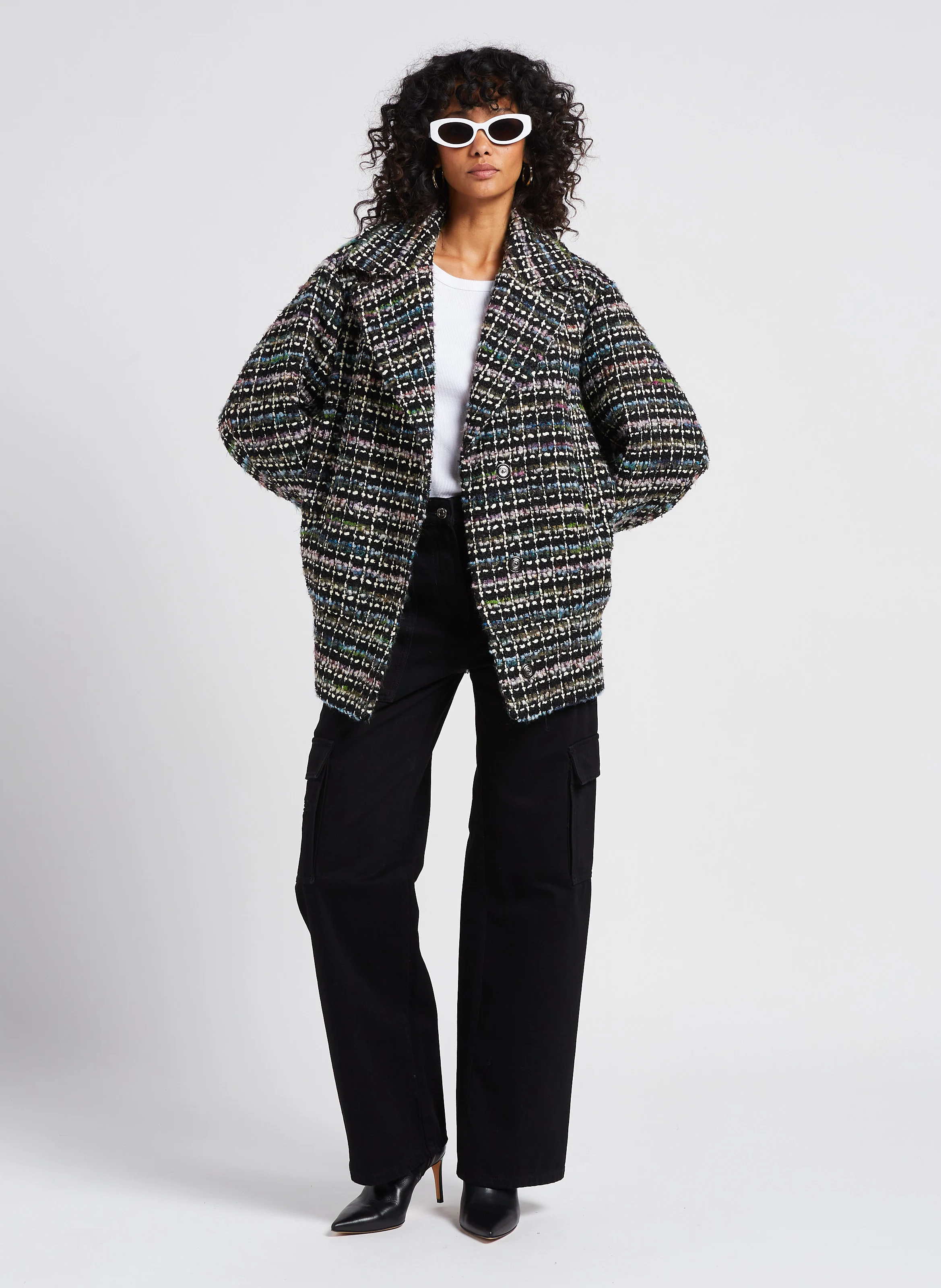 TIAM - Jean cargo taille haute | Noir