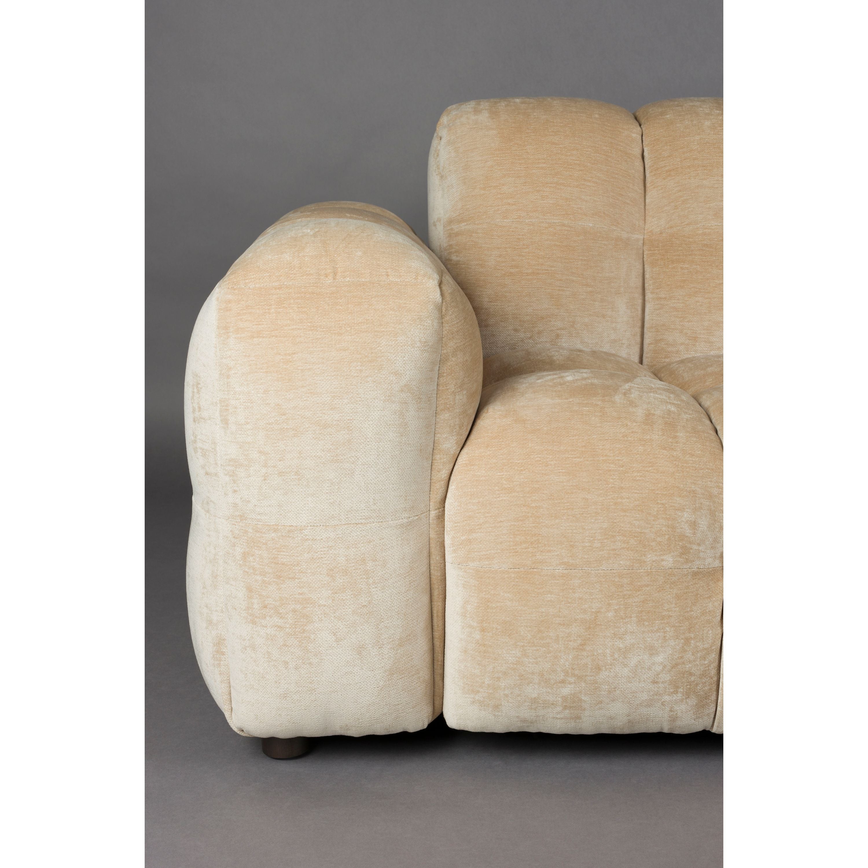 Dutchbone Hackman 4,5-zitsbank Velours Beige