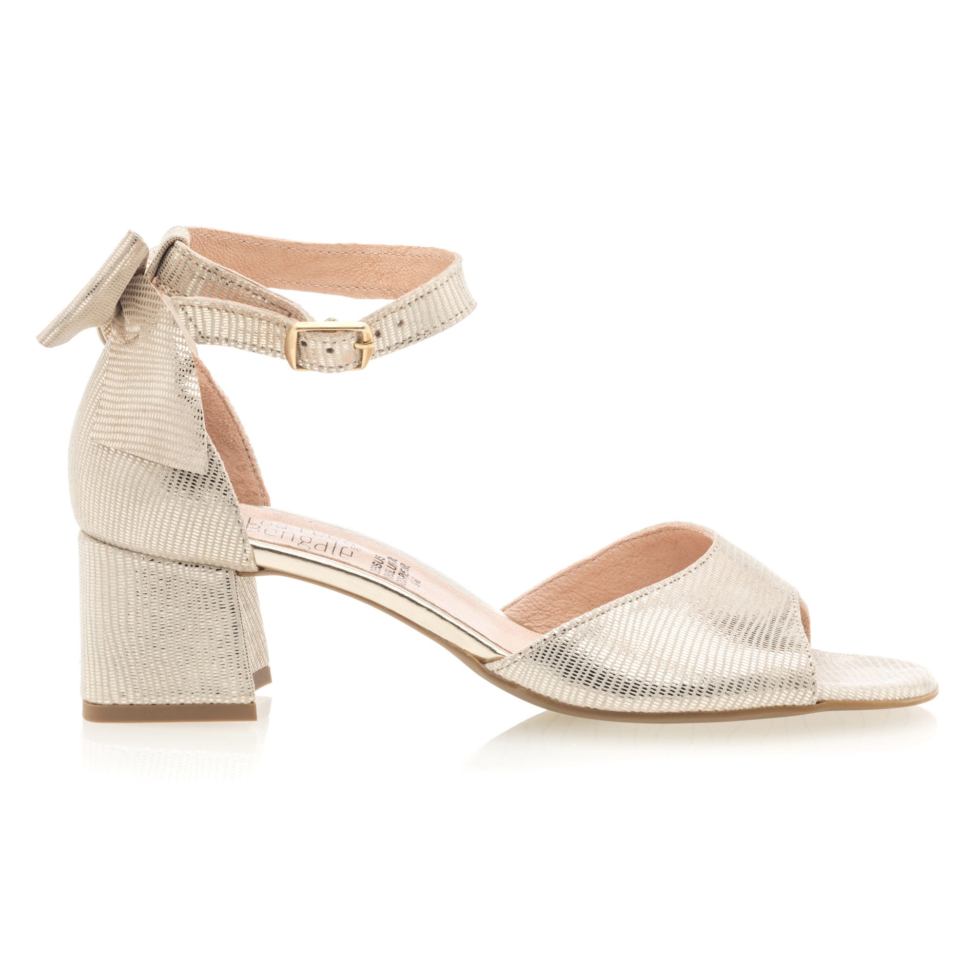 Nu-pieds à talon Femme en cuir or
