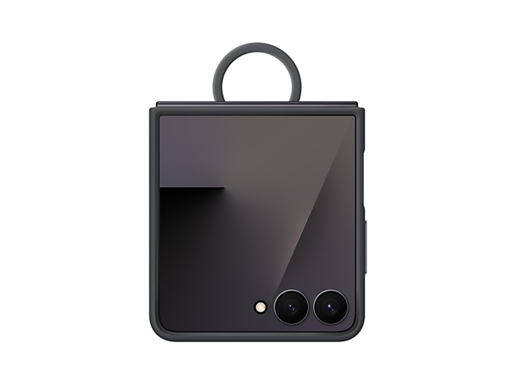 CAPA SAMSUNG SILICONE COM ANEL FLIP 7 PRETA