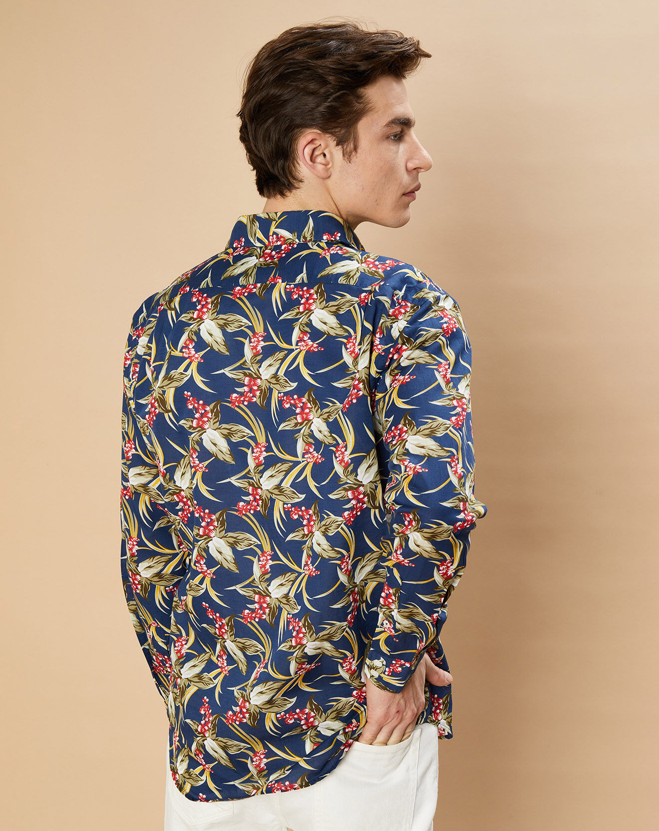 Hartford Chemise en Coton & Lin Regular Paul marine