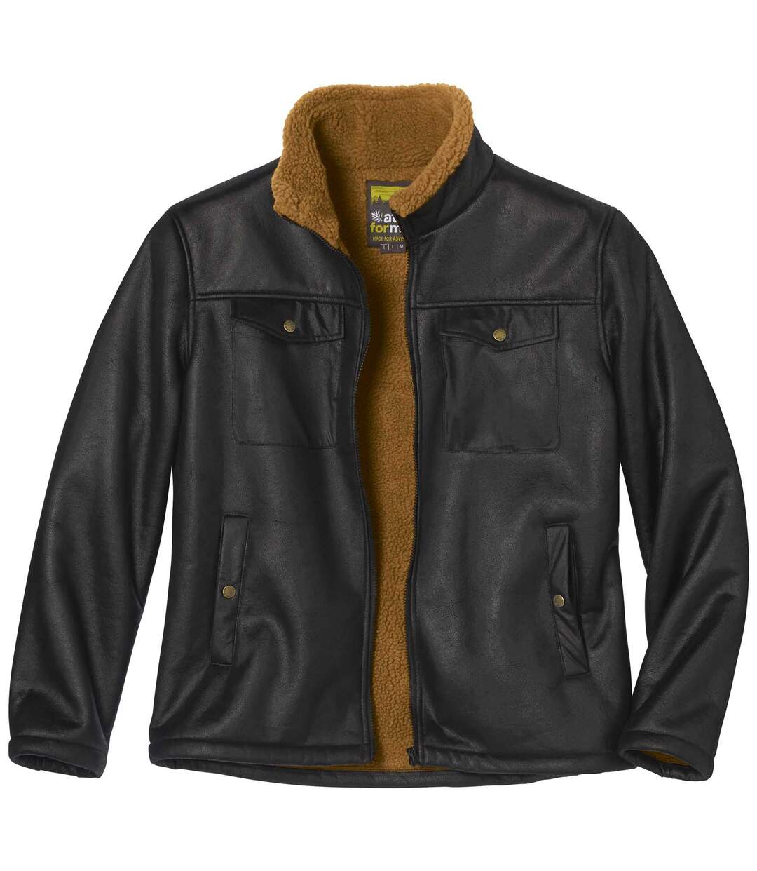 Blouson Aviateur Suédine Noir Doublé Sherpa