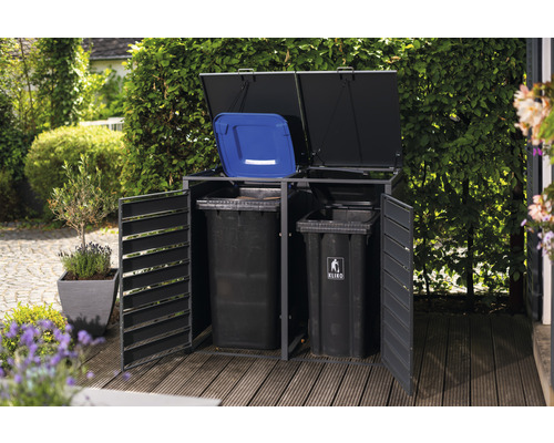 WESTMANN bakkenopbergbox inclusief gasveren en dekseldempers, 132 x 80 x 116 cm, antraciet
