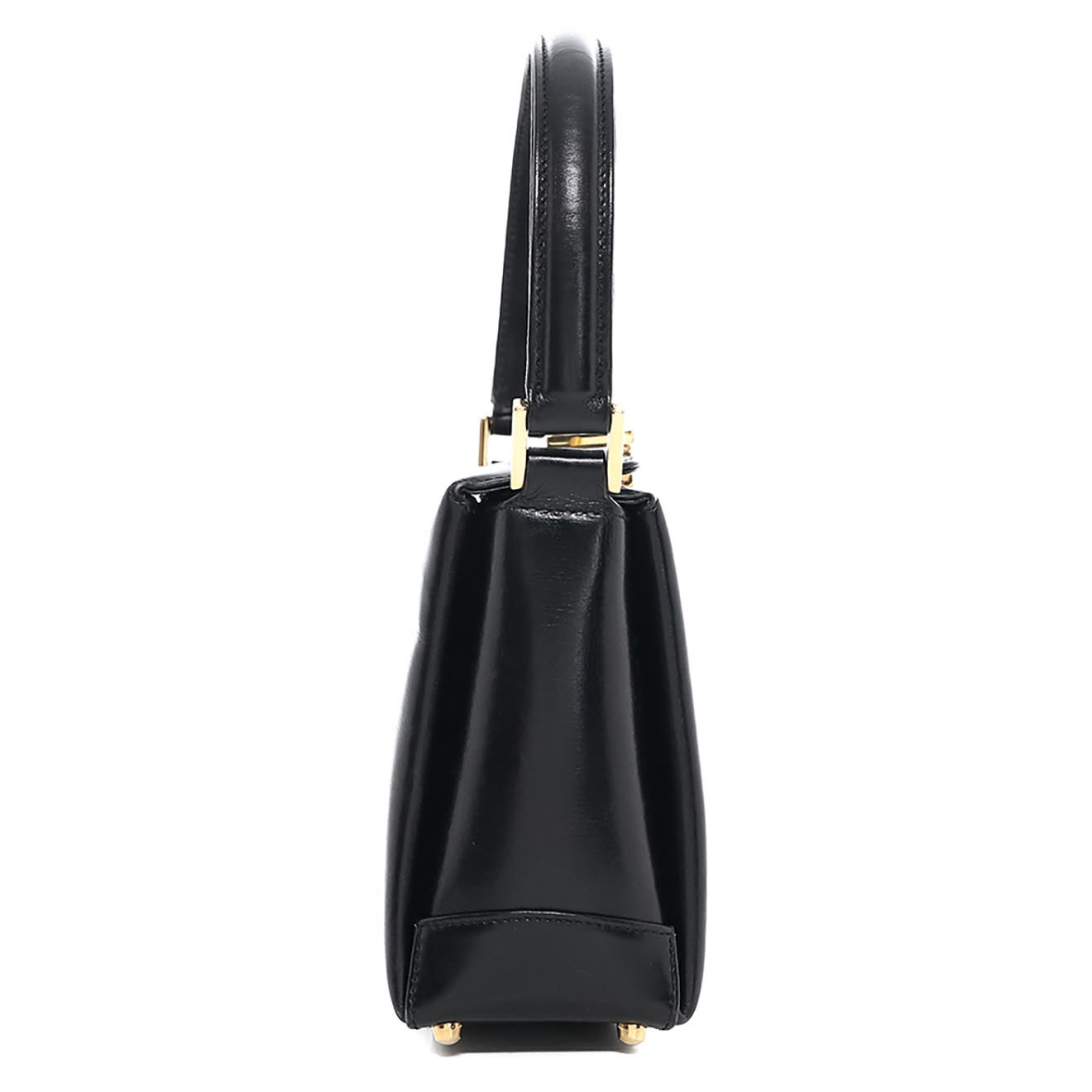 Gucci Sac à main Vintage en Cuir d'Agneau lisse noir - Bon état - L.14 cm