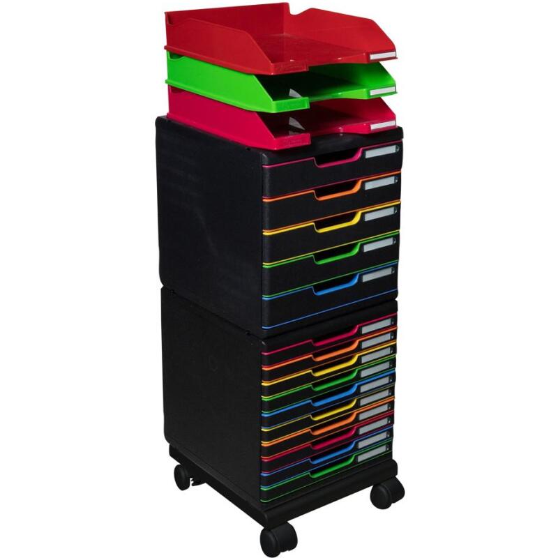 Set à roulettes pour modulos Roller set Office - Noir