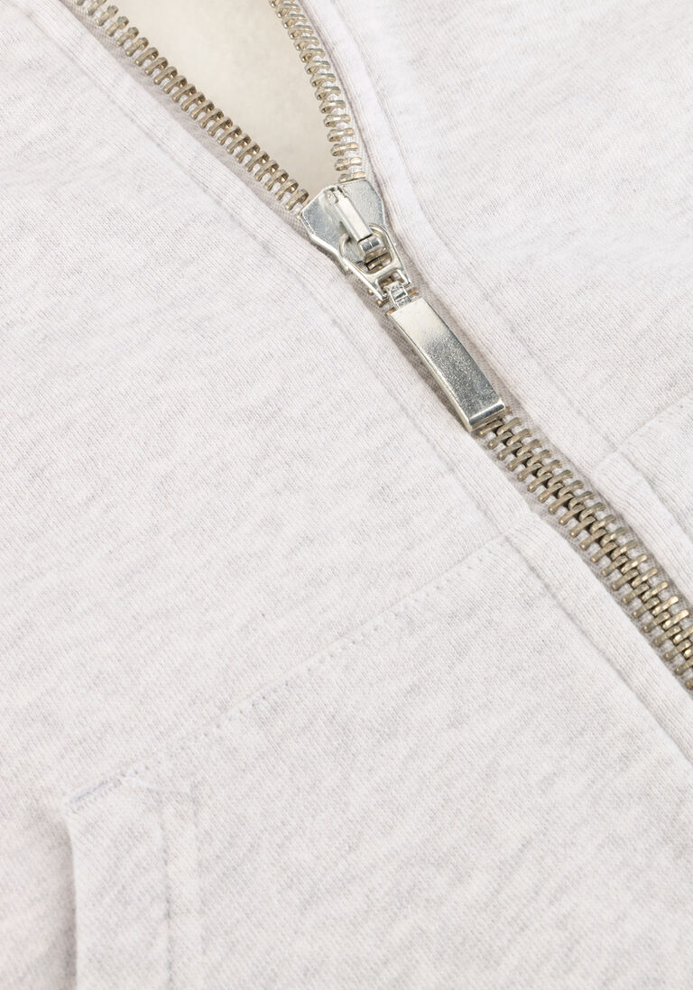 lichtgrijze sea me happy trui cobra zip sweater