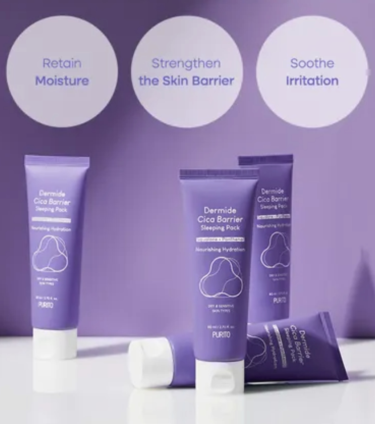Purito - Máscara Facial Noturna Dermide Cica Barrier
