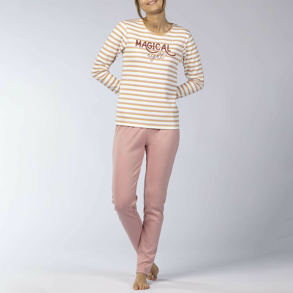 MELISSA BROWN<br>Pijama de manga comprida em algodão Ceramic