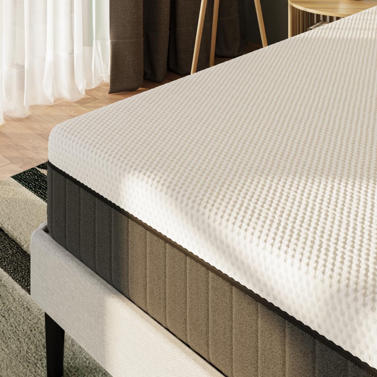 Emma Hybrid II Matratze 90x200 cm, 25 cm Höhe - Memoryschaum und Federkernmatratze mit Taschenfedern, Mittelweich H2, 5 Zonen Unterstützung, Druckentlastend und Atmungsaktiv, Waschbarer Bezug