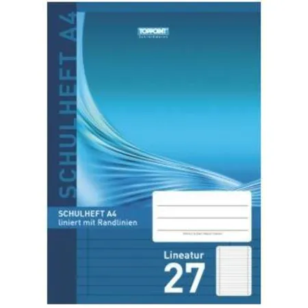 Stylex Schulhefte DIN A4, Lineatur 27, liniert mit Rand, 3 Stück