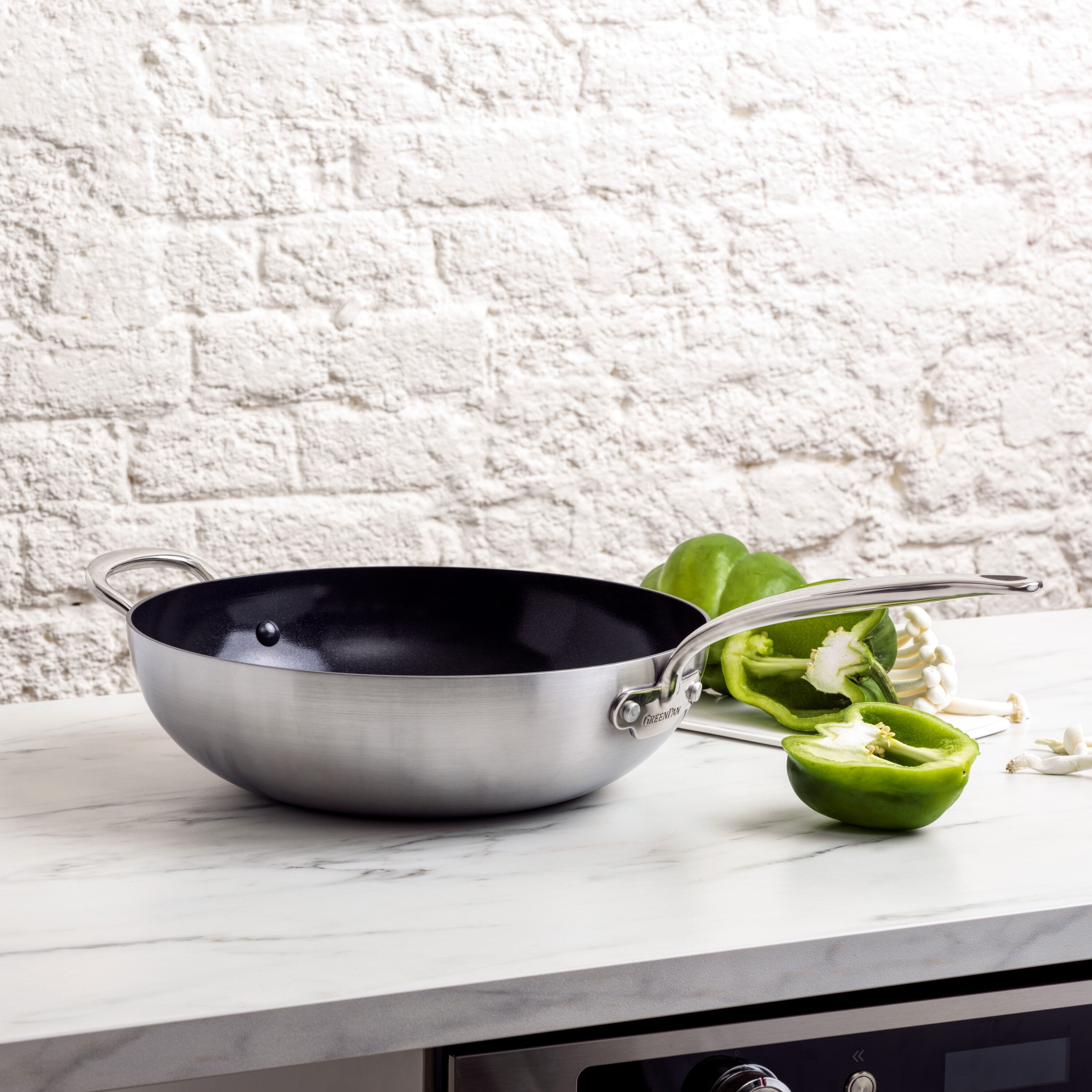 GreenPan Barcelona Koekenpannenset incl. Wokpan - Zilver