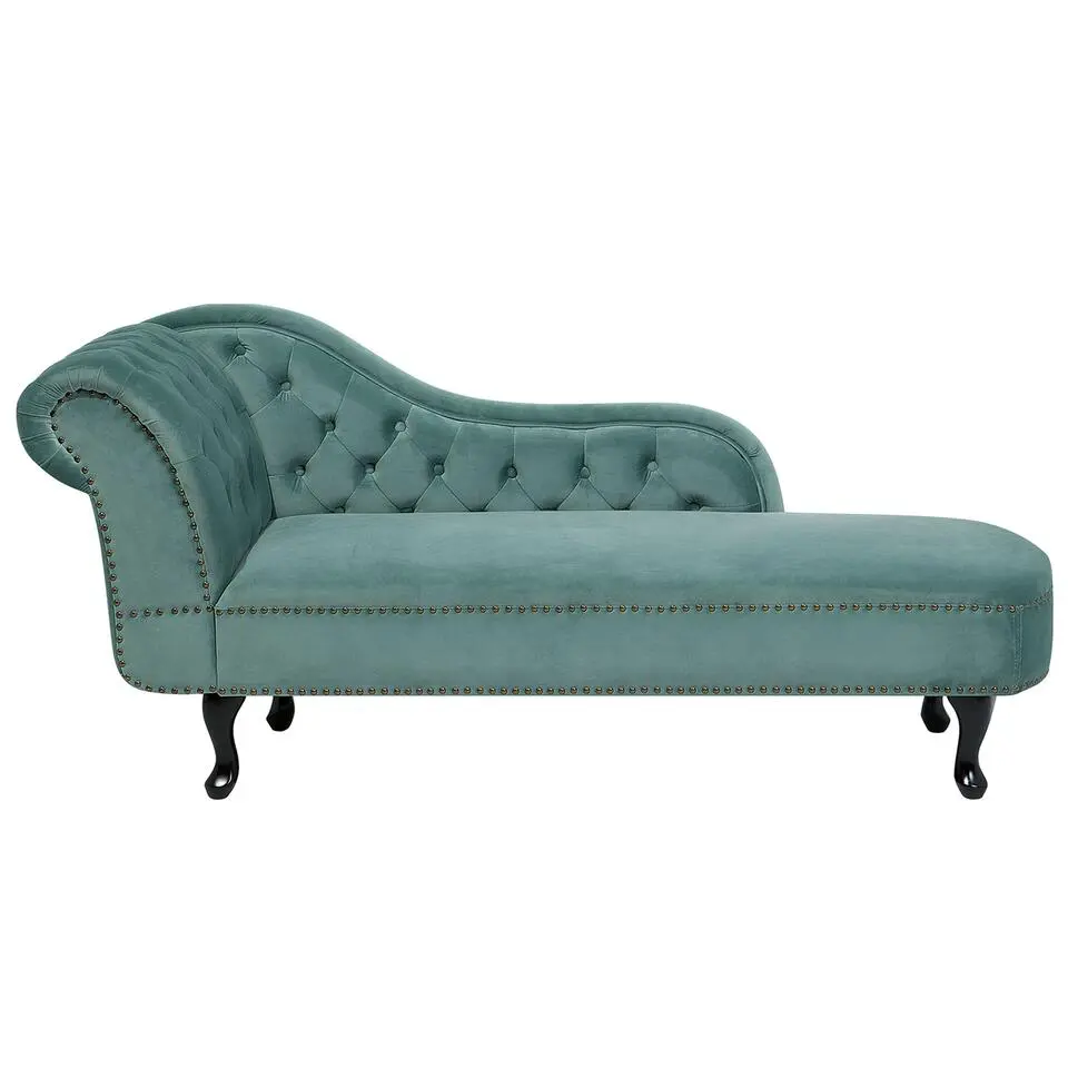 NIMES - Chaise longue - Mintgroen - Linkerzijde - Fluweel