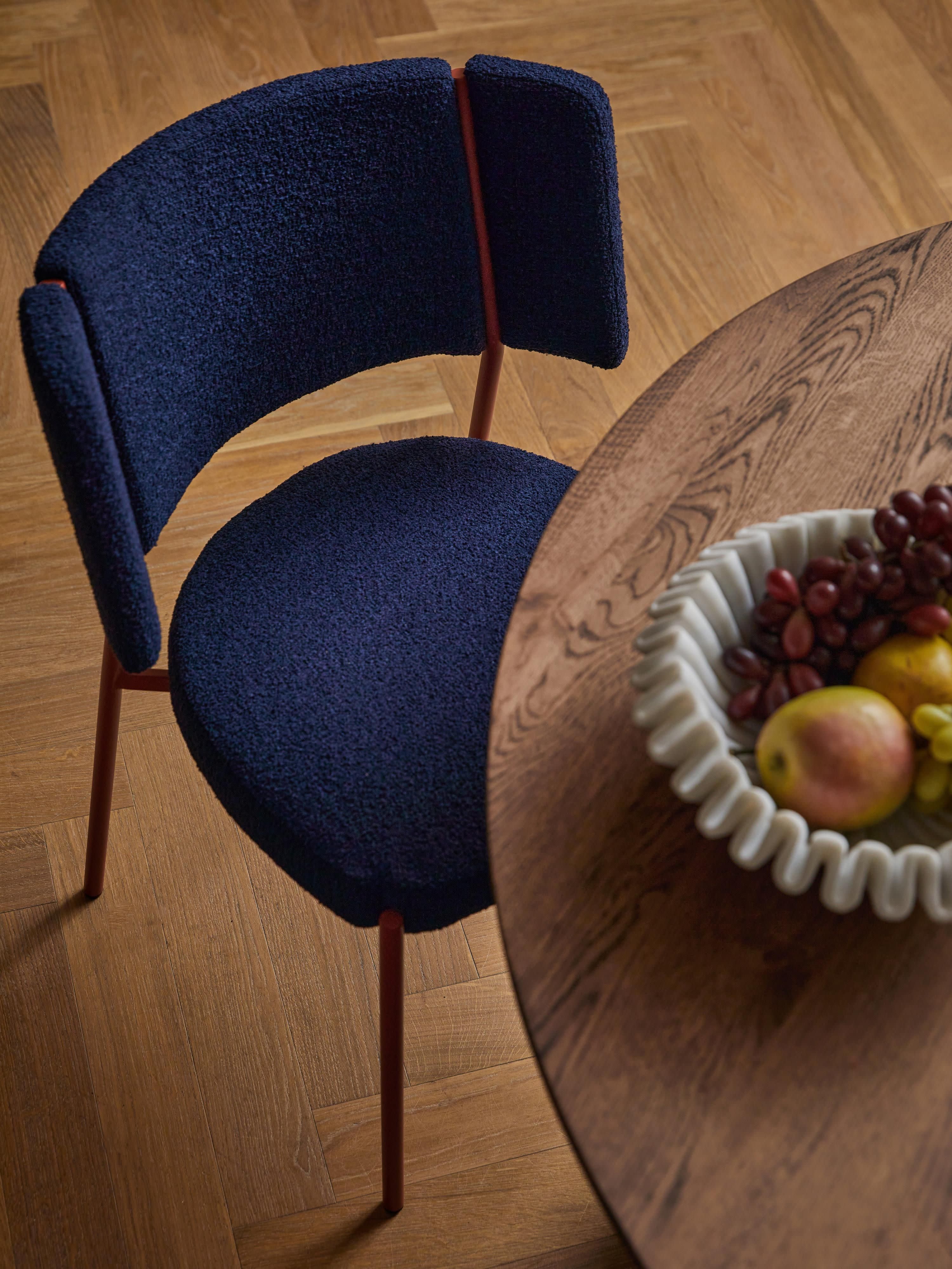 Bouclé gestoffeerde stoelen Samantha, 2 stuks