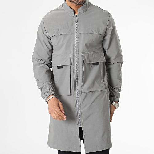 Veste Zippée Longue Gris