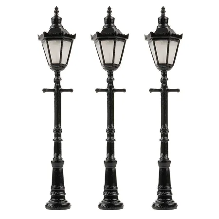Faller 272128 - LED-Parklaternen, Sechskantlaterne mit Krone, 3 Stück