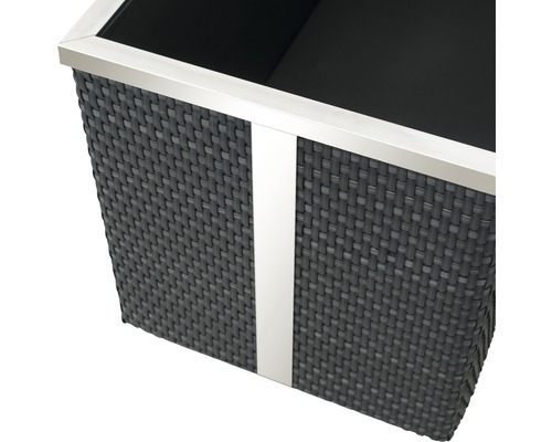 Polyrattan plantenbak 108x39x43 cm antraciet-aluminium