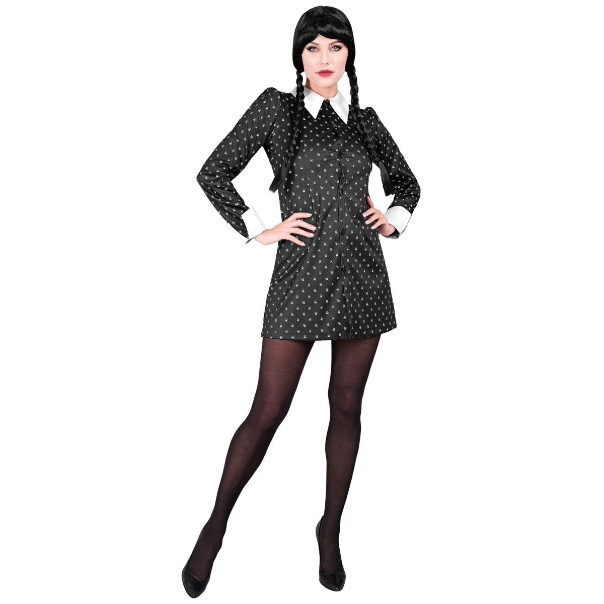 Halloween Jurk Zwart Wit Dames Gothic