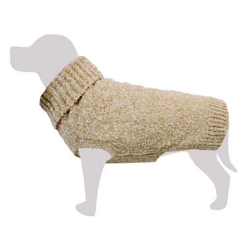 Suéter de malha mesclada para cães, marrom