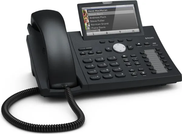 snom D375 - VoIP-telefon - med Bluetooth interface - 3-vejs opkaldskapacitet - SIP - 12 linier - sort, blå