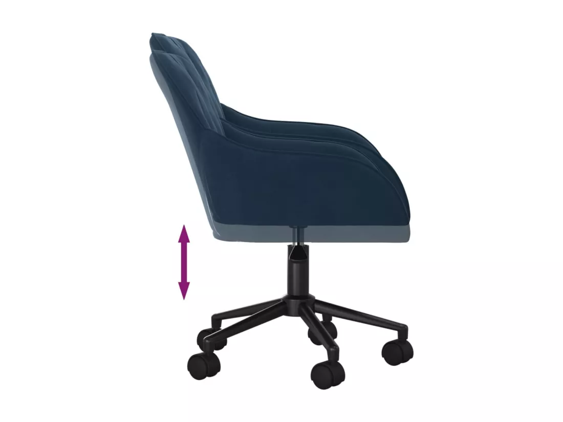 Chaise pivotante de bureau Bleu Velours