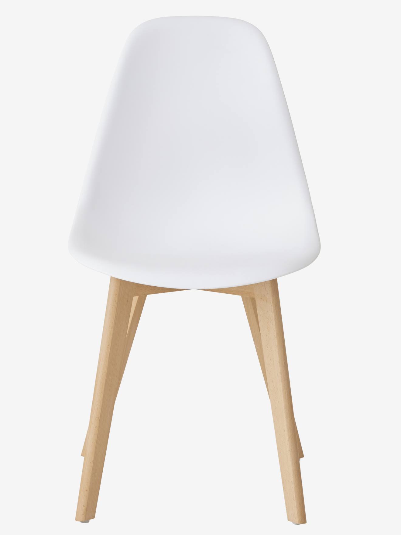 Cadeira infantil escandinava, altura do assento 45 cm, branca lisa