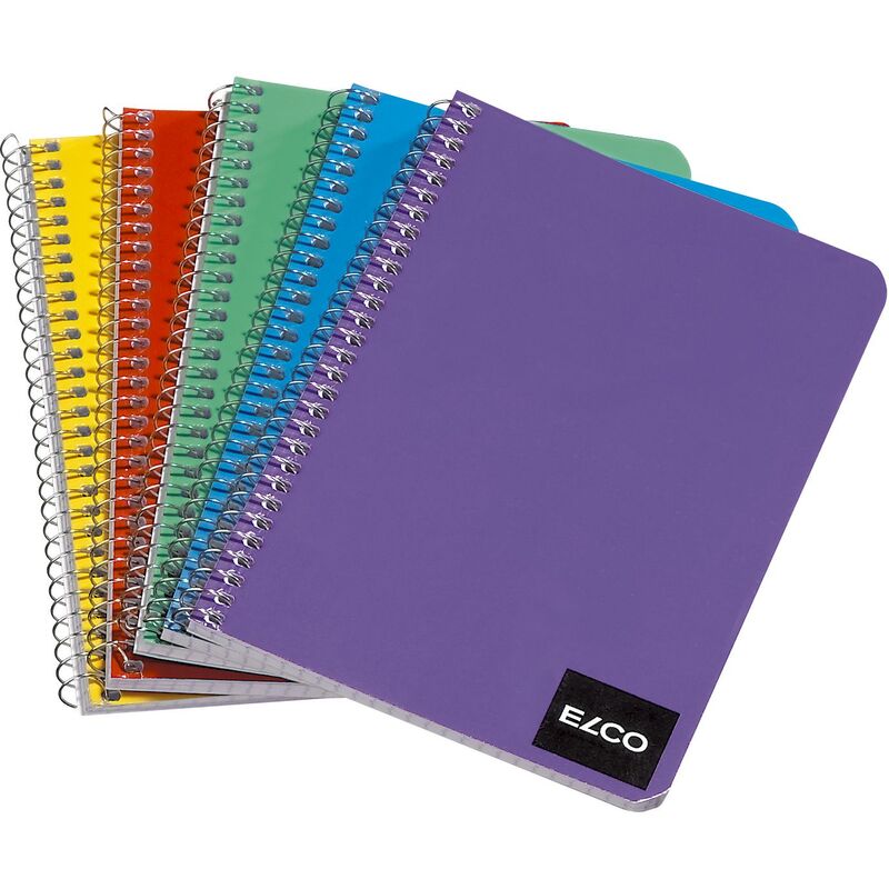 Elco Spiralheft, A6, kariert 4 mm mit Rand, assortiert