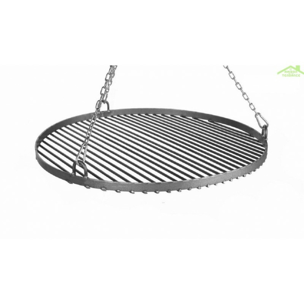 Barbecue grille de cuisson suspendu en acier 60 cm sur trépied 180 cm