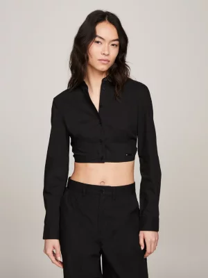 Camisa cropped com costas abertas
