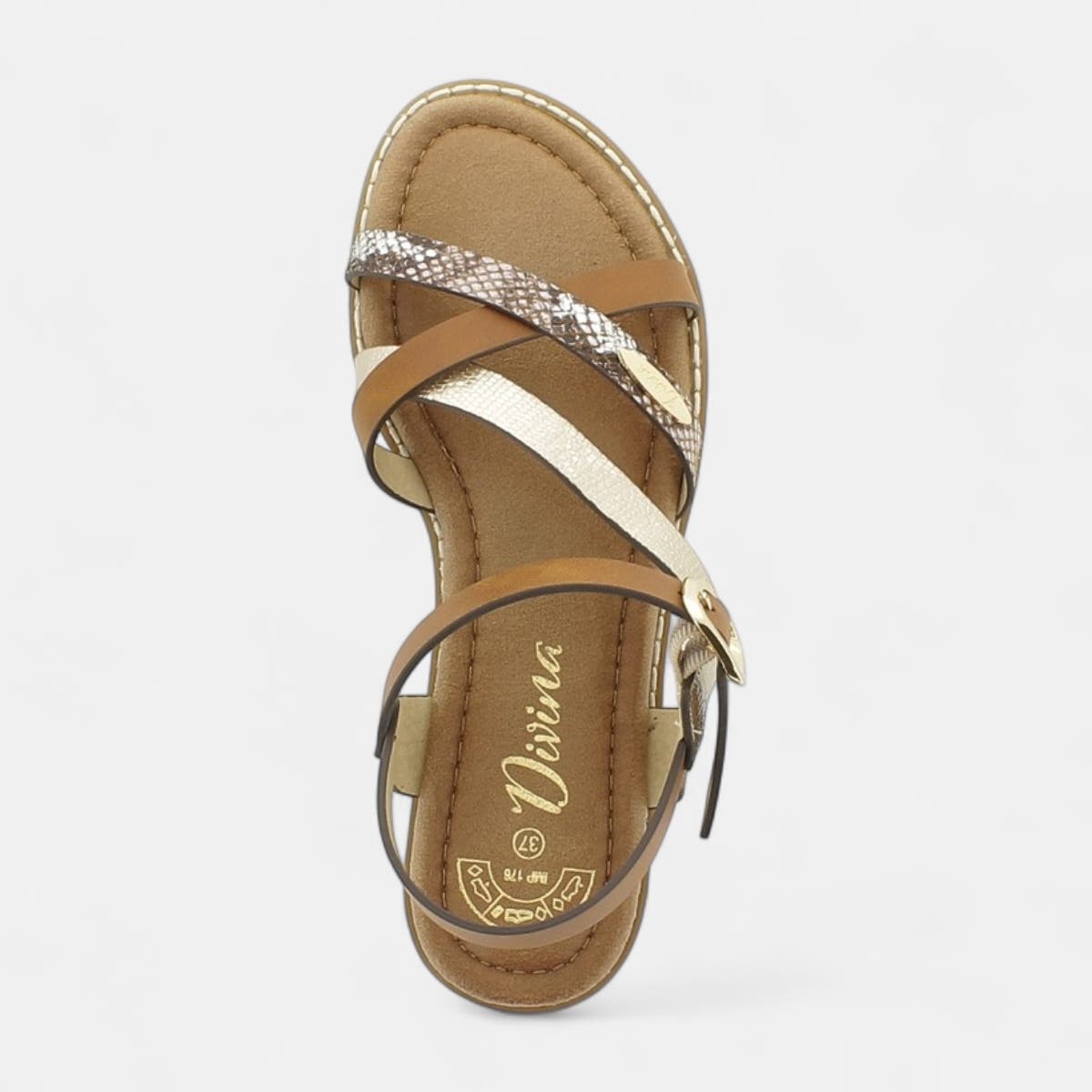 Nu-pieds Femme cognac