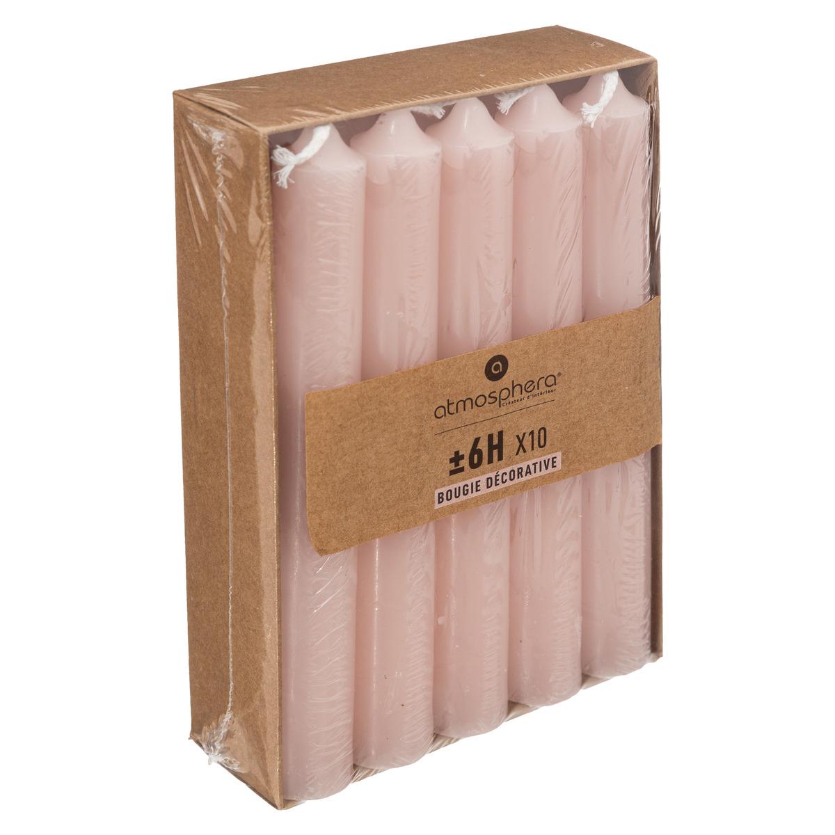 BOUGIE BATON HUGO ROSE H.16CM X10 PIECES