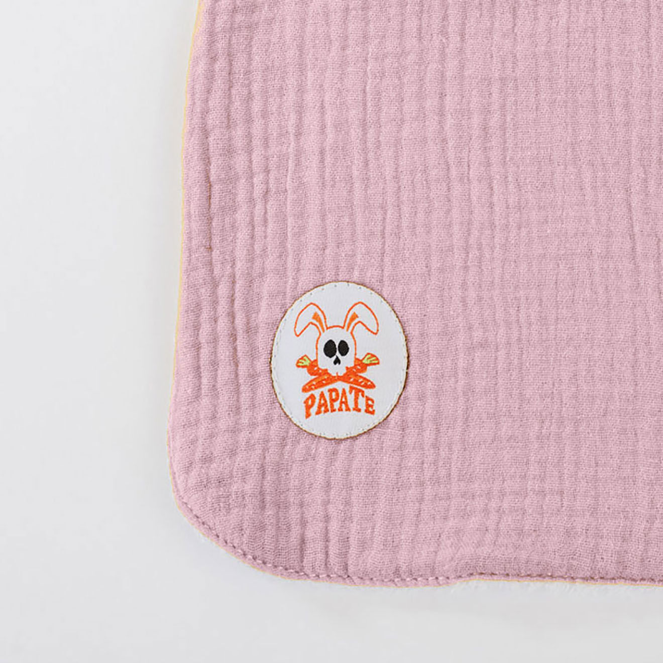 Papate Bavoir en Coton Bio rose - 20x25 cm