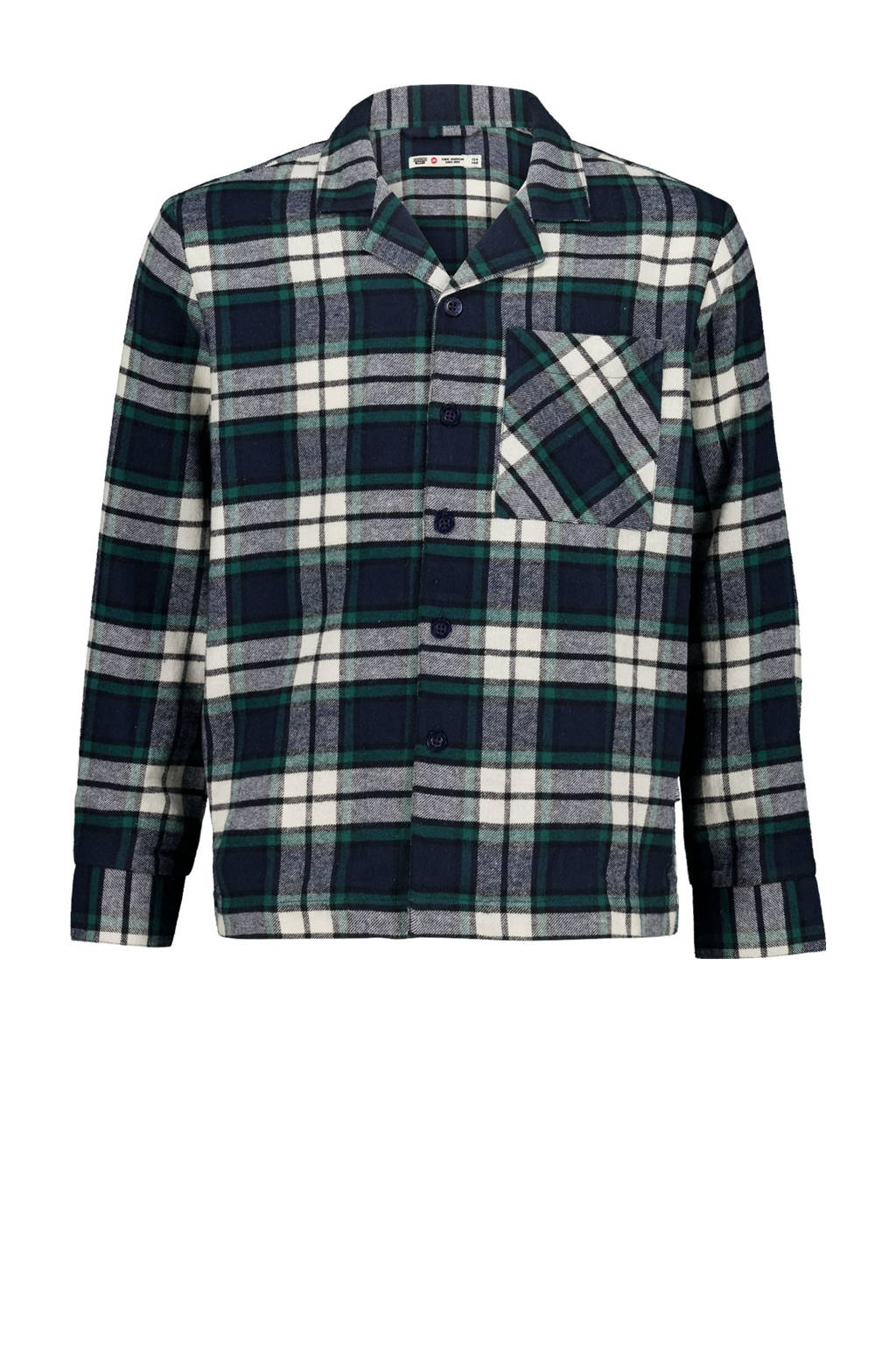 America Today pyjamatop Nathan JR donkergroen/blauw