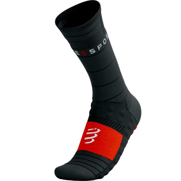 Chaussette running COMPRESSPORT PRO RACING SOCKS WINTER RUN BLACK/HIGH RISK RED