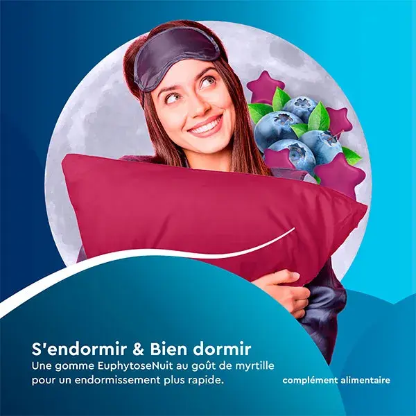 EuphytoseNuit Gomme Myrtille Sommeil Mélatonine 30 Gommes