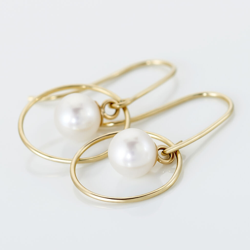 Boucles D'oreilles Pendantes Salvine Or Jaune Perle De Culture