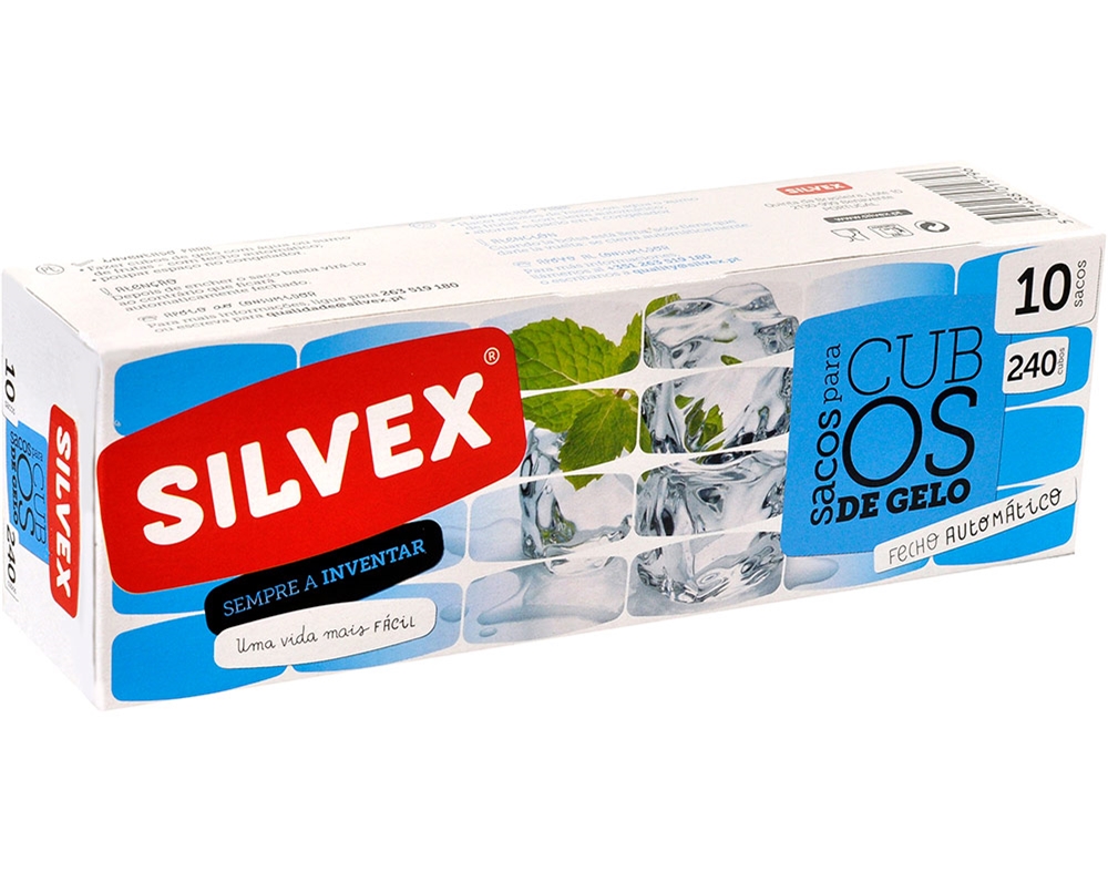 SACOS SILVEX PARA CUBOS GELO COM FECHO AUTOMÁTICO 10UN