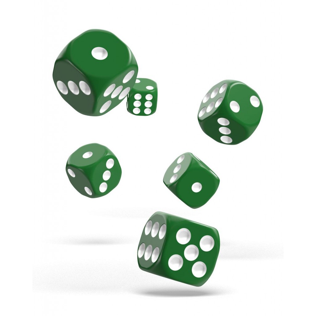 Oakie Doakie Dice dés D6 16 mm Solid - Vert (12)