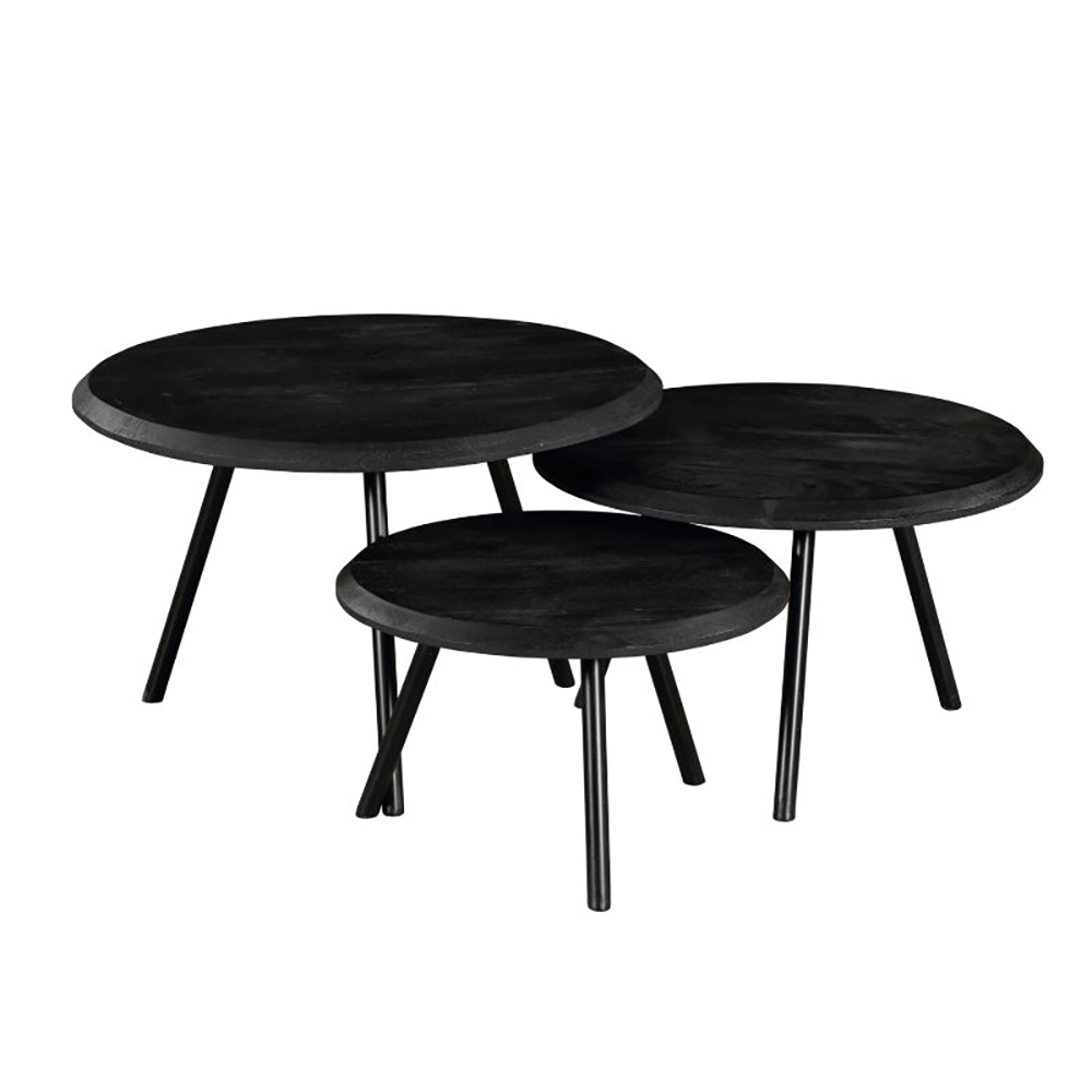 Salontafel Ohio Zwart - set van 3