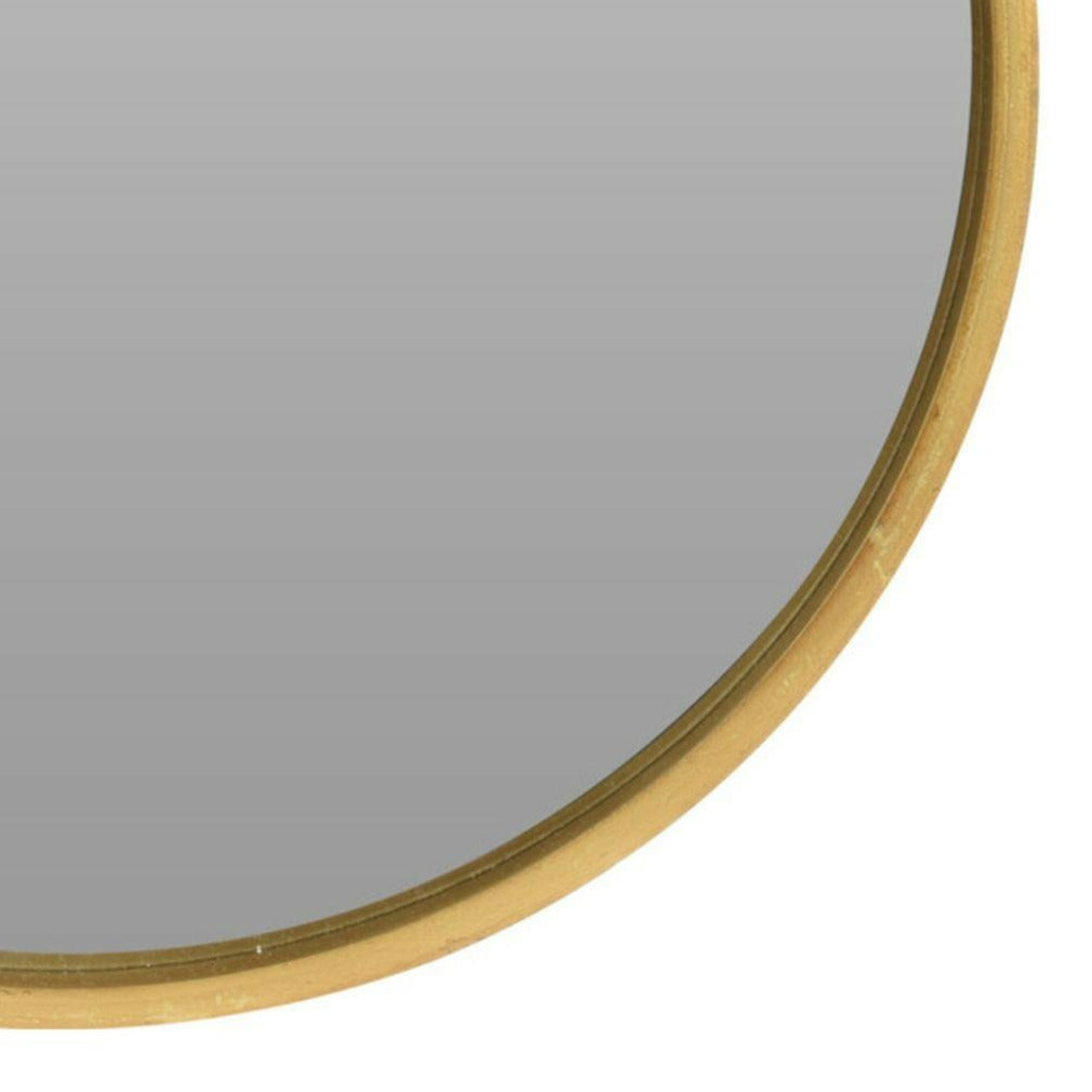 Wandspiegel - rond - hout - goudkleurig - 30 cm