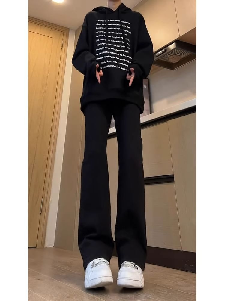 Kimeya - Mid Rise Plain Flared Jeans