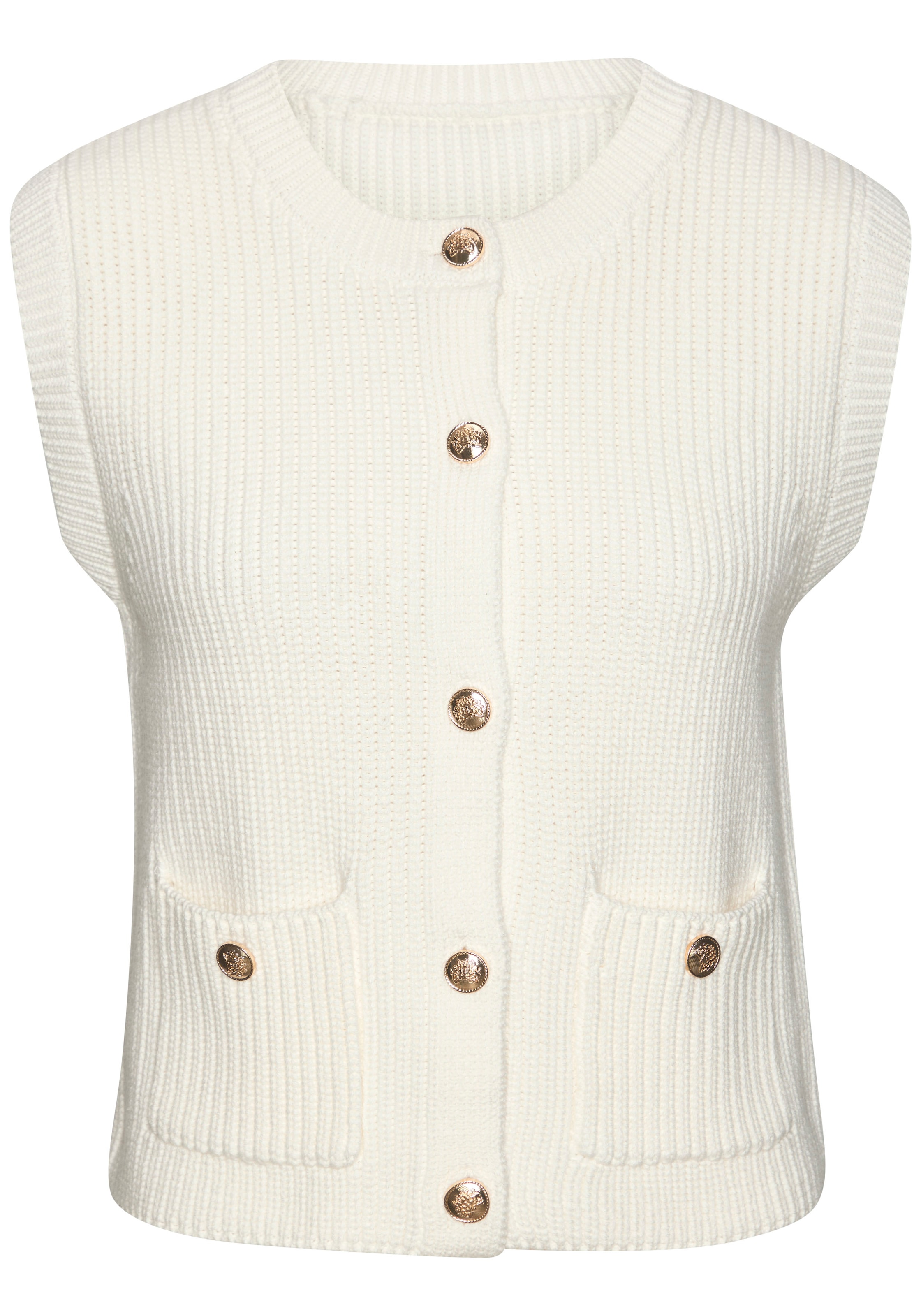 LASCANA Strickweste , mit Knopfleiste, ärmelloser Strickpullover, feminin, chic