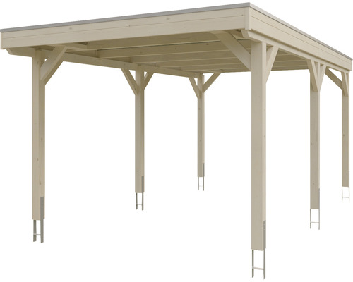SKAN enkele carport, hout, Grunewald, 321 x 554 cm, natuurlijke afwerking