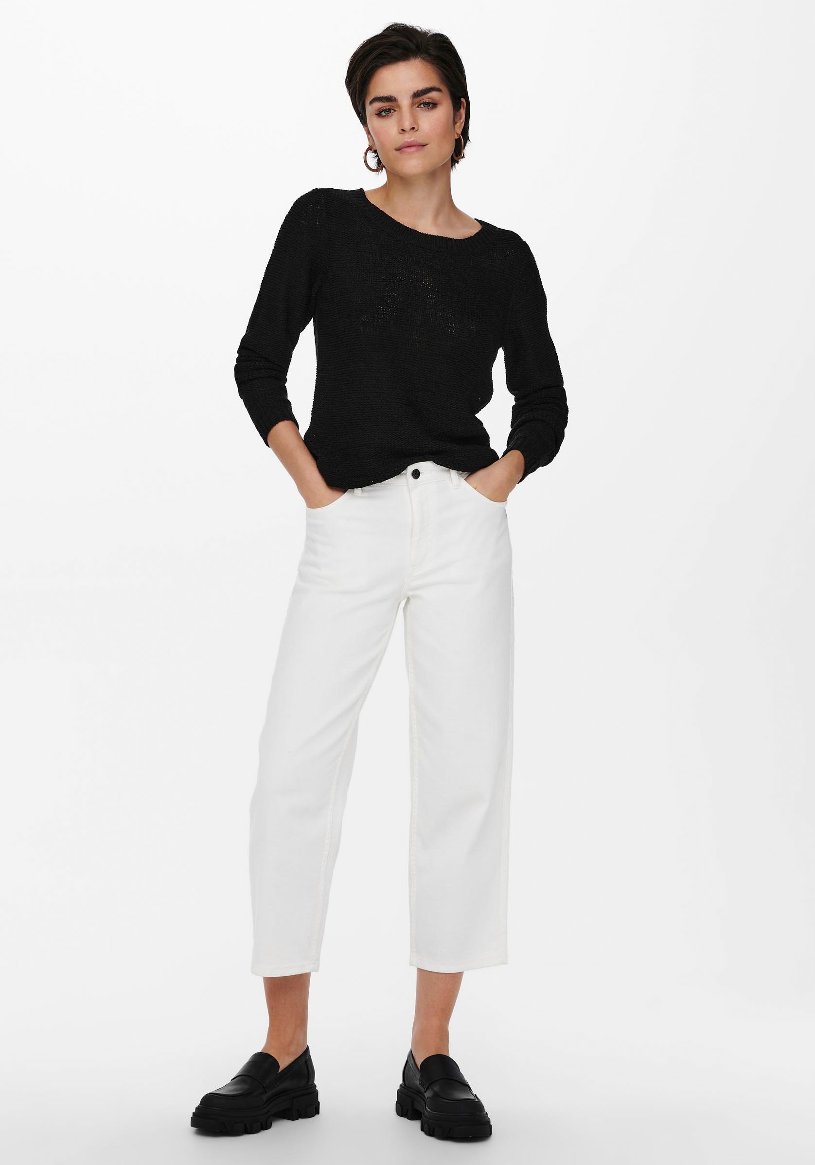 ONLY Strickpullover »ONLGEENA XO L/S PULLOVER KNT NOOS«, mit Rundhalsausschnitt