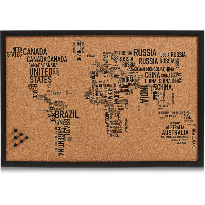 Zeller Pinnwand World Letter, 59 x 40 cm, Kork