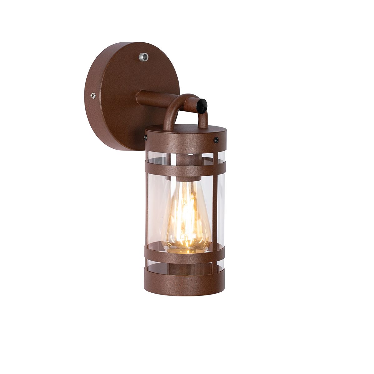 Buiten wandlamp roestbruin IP44 met schemersensor - Ruben
