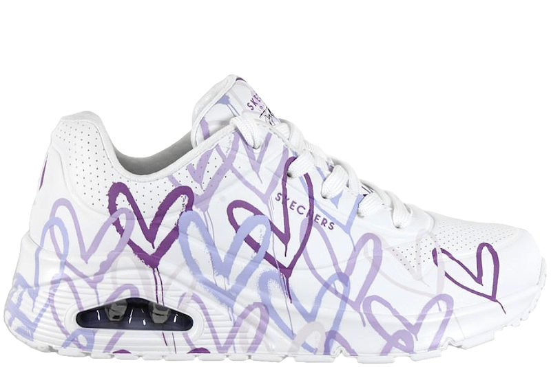 SKECHERS UNO - SPREAD THE LOVE SNEAKERS MED LILLA HJERTER