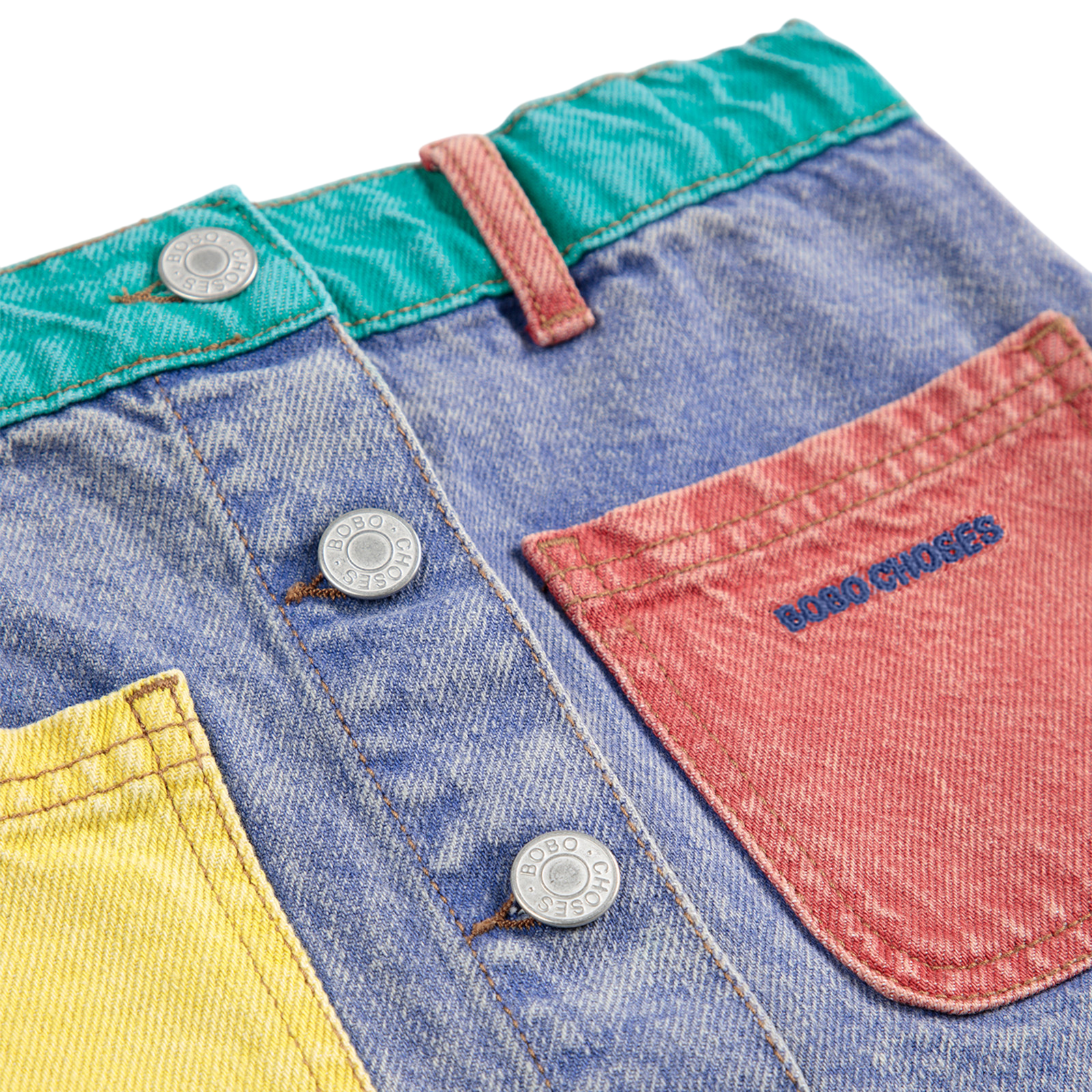 Rock Color Block Denim Multicolor